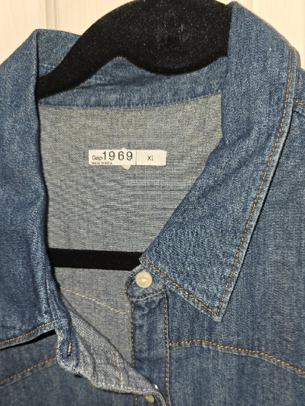 GAP 1969 Denim Shirt Dress with Tie Waist - Blue Size XL - Picture 3 of 13